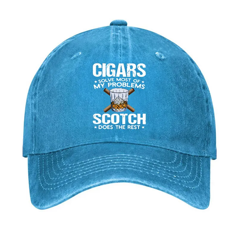 Cigars Solve Most Of Problems Adjustable Baseball Cap sold by FloralTrip product image thumbnail 5