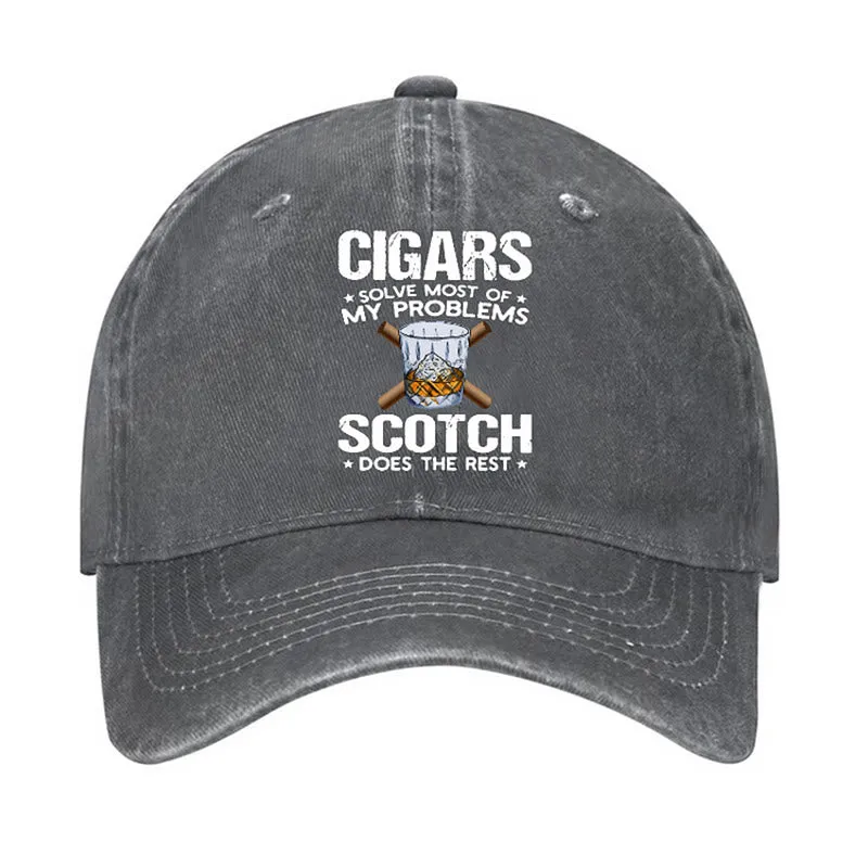 Cigars Solve Most Of Problems Adjustable Baseball Cap sold by FloralTrip product image thumbnail 3