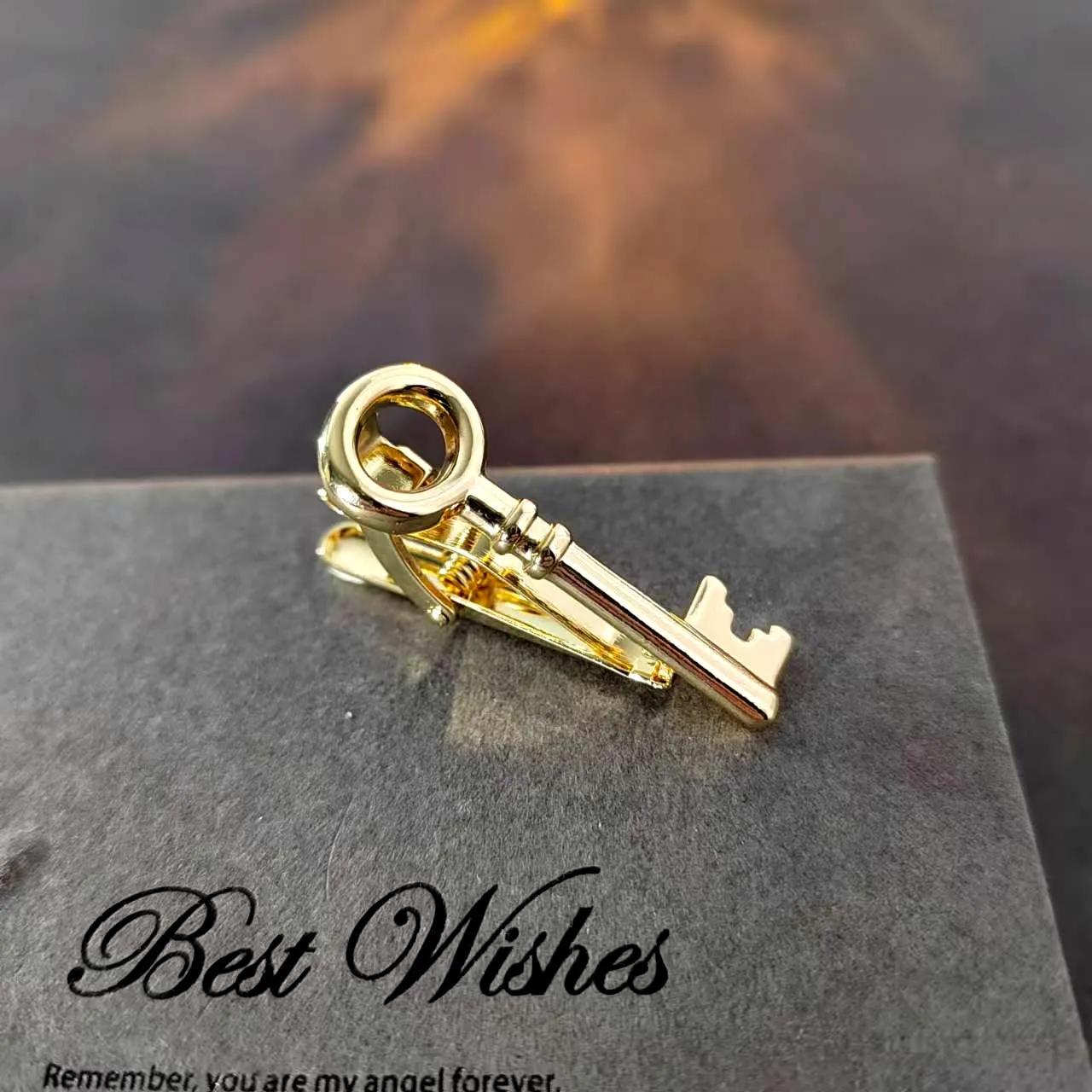 Gold Silver Key Tie Bar For Men's Wear sold by FloralTrip