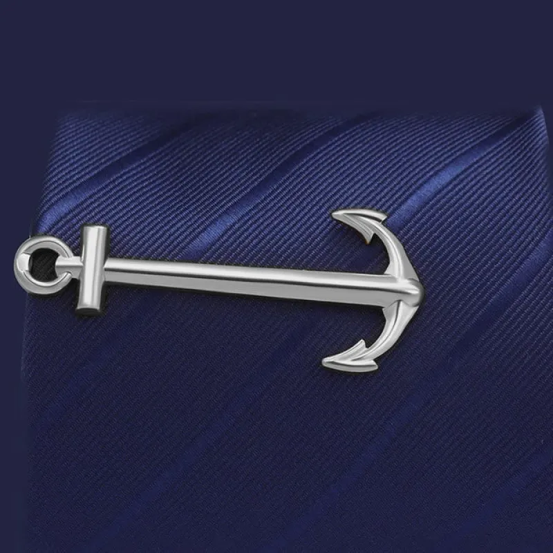 Dark Gray Anchor Tie Bar For Men's Wear sold by FloralTrip