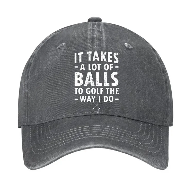 It Takes A Lot Of Balls Adjustable Baseball Cap sold by FloralTrip product image thumbnail 3