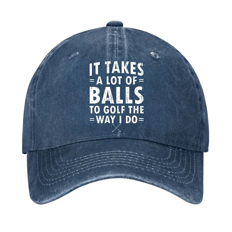 It Takes A Lot Of Balls Adjustable Baseball Cap sold by FloralTrip product image thumbnail 4