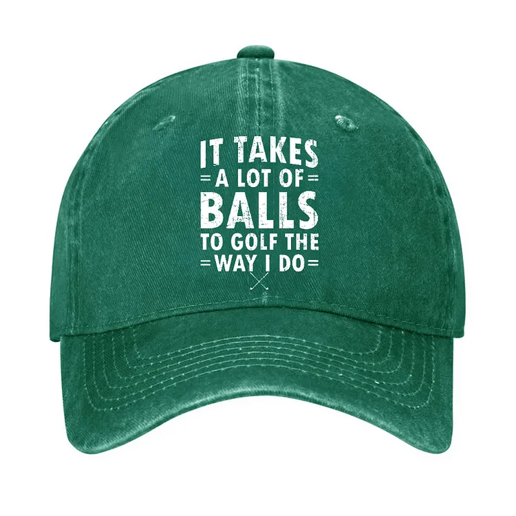 It Takes A Lot Of Balls Adjustable Baseball Cap sold by FloralTrip product image thumbnail 5
