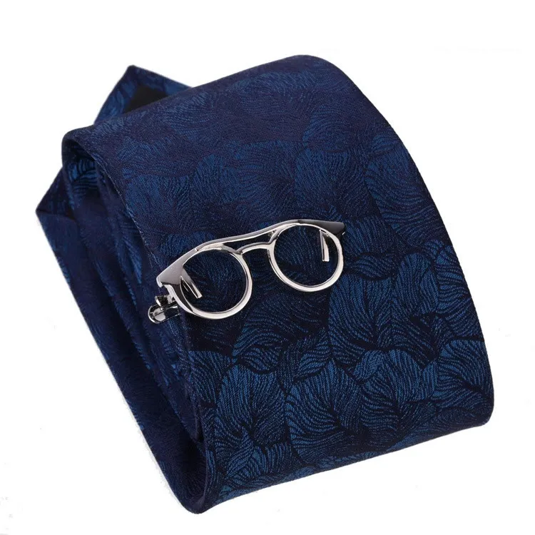 Gold And Silver Glasses Tie Clip For Daily Suit sold by FloralTrip