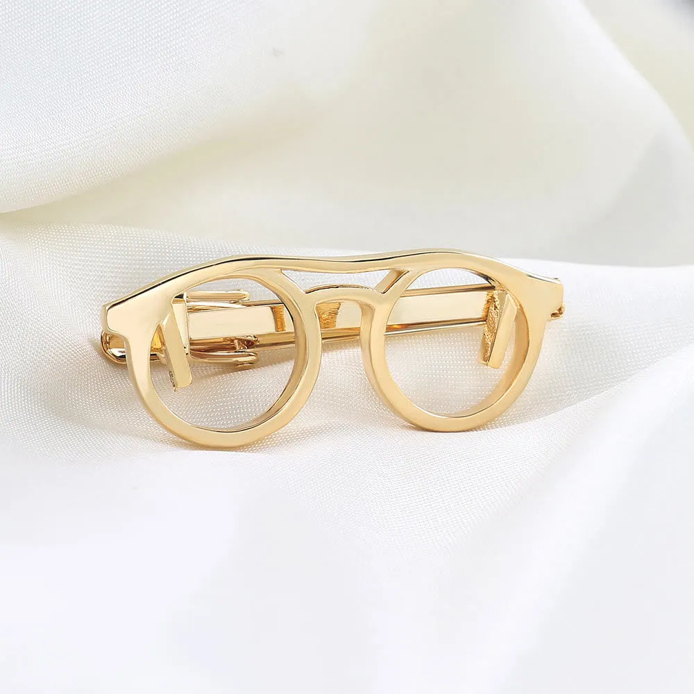 Gold And Silver Glasses Tie Clip For Daily Suit sold by FloralTrip product image thumbnail 3
