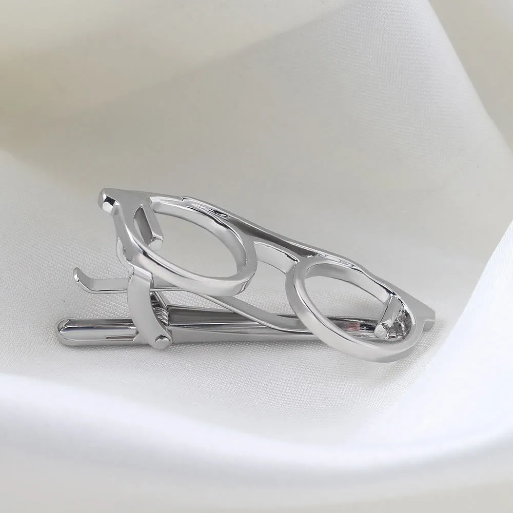 Gold And Silver Glasses Tie Clip For Daily Suit sold by FloralTrip product image thumbnail 5