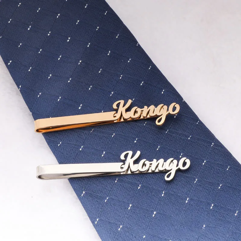 Custom Your Name Wedding Tie Bar For Suit sold by FloralTrip