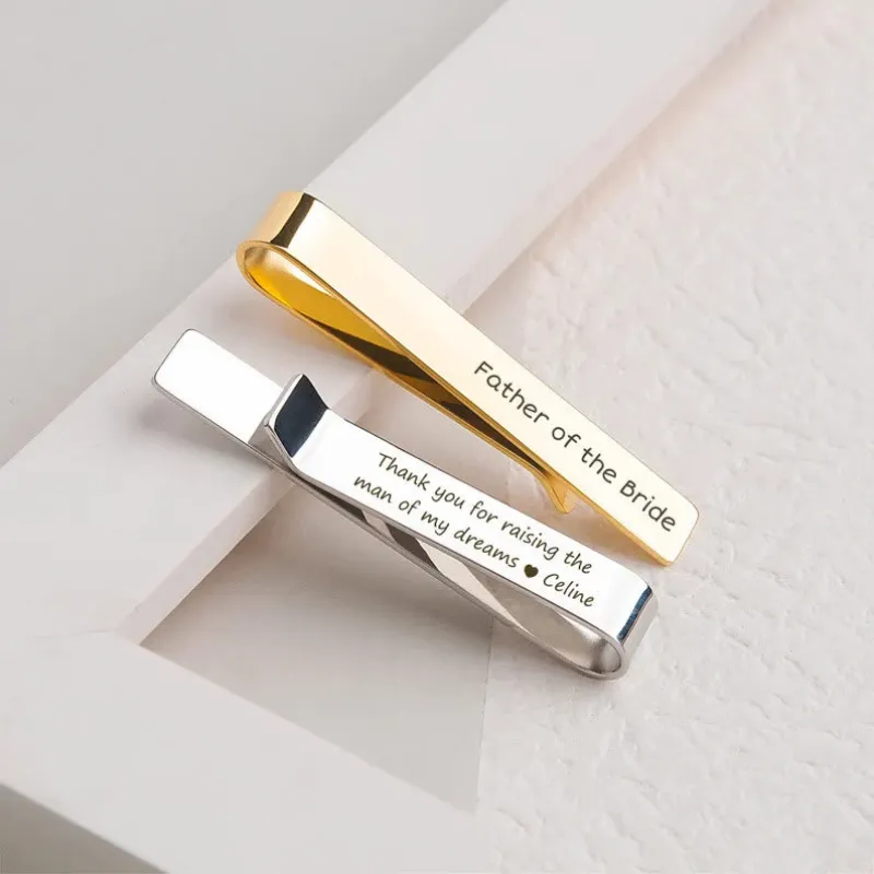Custom Your Text Wedding Tie Bar For Neckties sold by FloralTrip