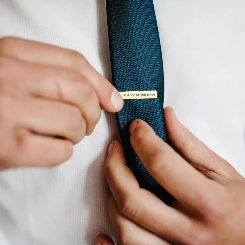 Custom Your Text Wedding Tie Bar For Neckties sold by FloralTrip product image thumbnail 5