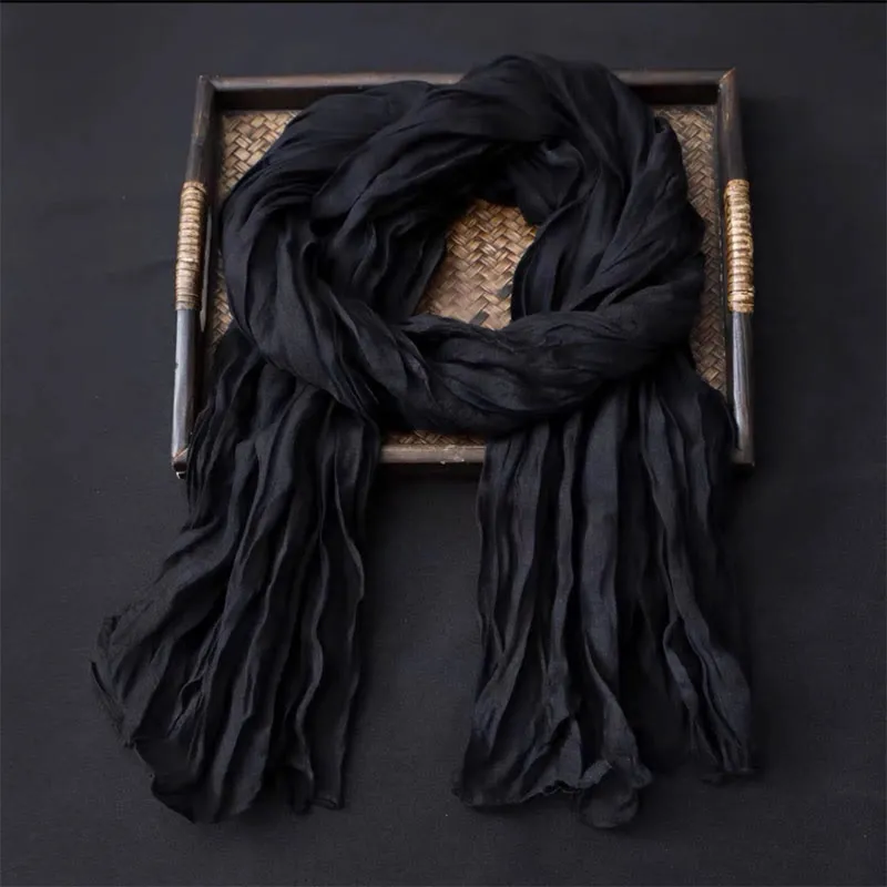 Women's Retro Solid Color Cotton Linen Thin Scarf sold by FloralTrip product image thumbnail 3