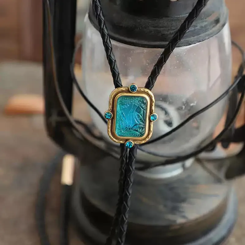 Blue & Green Seascape Retro Palace Style Bolo Tie sold by FloralTrip product image thumbnail 3