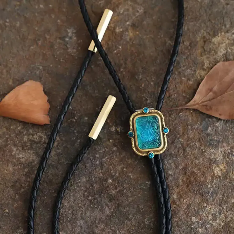 Blue & Green Seascape Retro Palace Style Bolo Tie sold by FloralTrip product image thumbnail 4