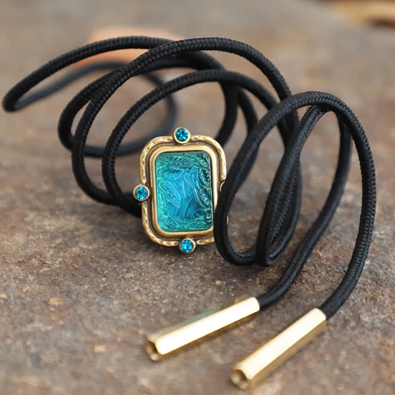 Blue & Green Seascape Retro Palace Style Bolo Tie sold by FloralTrip product image thumbnail 2