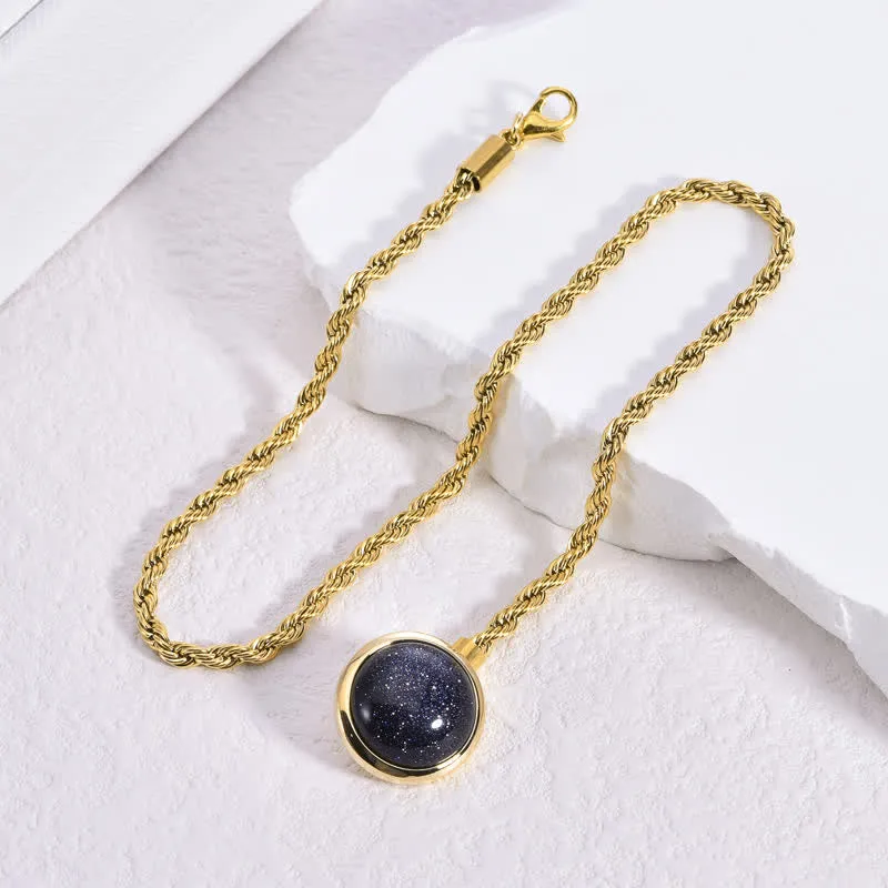 Men's Classic Natural Gemstone Lapel Chain Suit Brooch With Hanging Chain sold by FloralTrip product image thumbnail 2