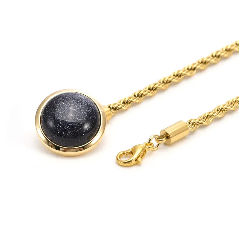 Men's Classic Natural Gemstone Lapel Chain Suit Brooch With Hanging Chain sold by FloralTrip product image thumbnail 3