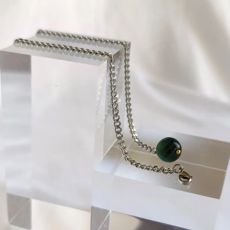 Men's 18K Gold-Plated Natural Stone Lapel Chain Suit Brooch with Hanging Chain sold by FloralTrip product image thumbnail 5