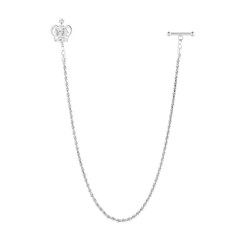 Men's Shirt Tuxedo Stud Lapel Chain Suit Brooch with Hanging Chain sold by FloralTrip product image thumbnail 4