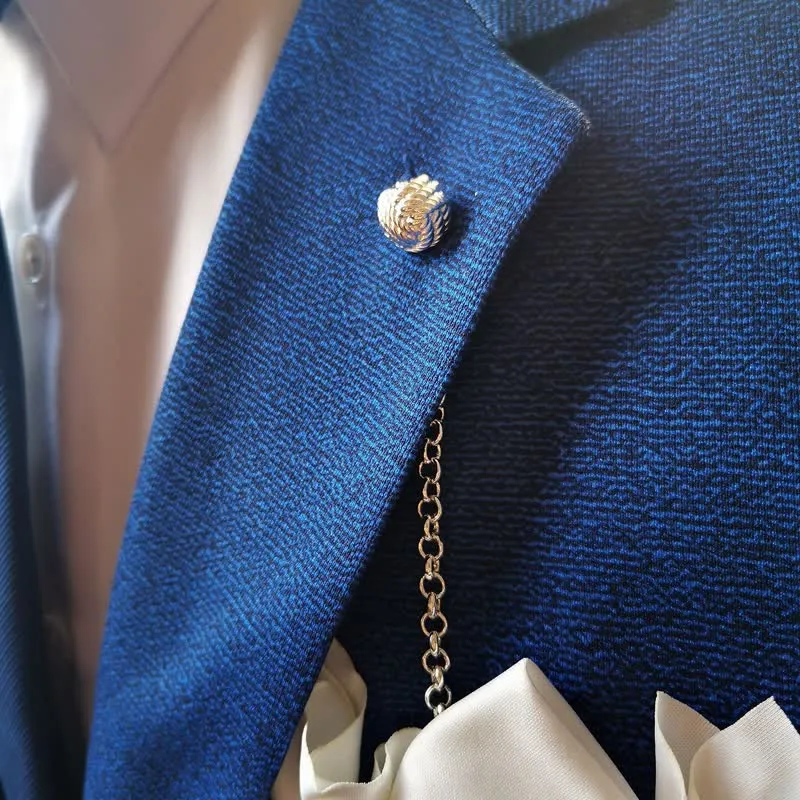 Men's Sailor Knot Lapel Chain Collar Brooch with Hanging Chain sold by FloralTrip