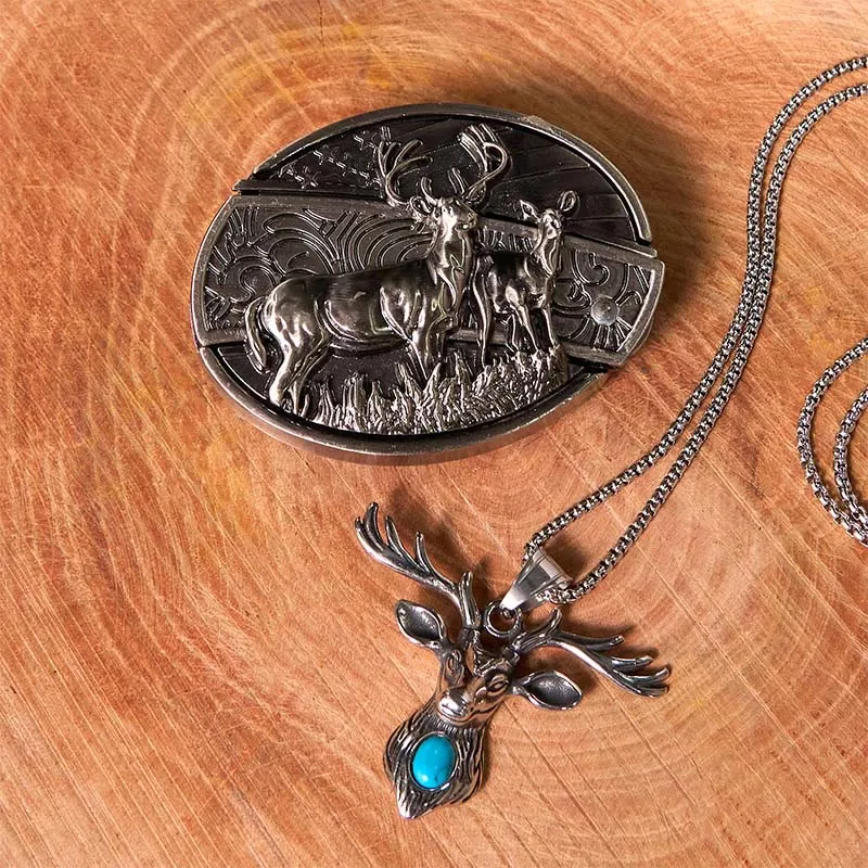 Deer Flag DIY Hidden Knife Belt Buckle With Ghost Goat Ring Bundle Set sold by FloralTrip product image thumbnail 5