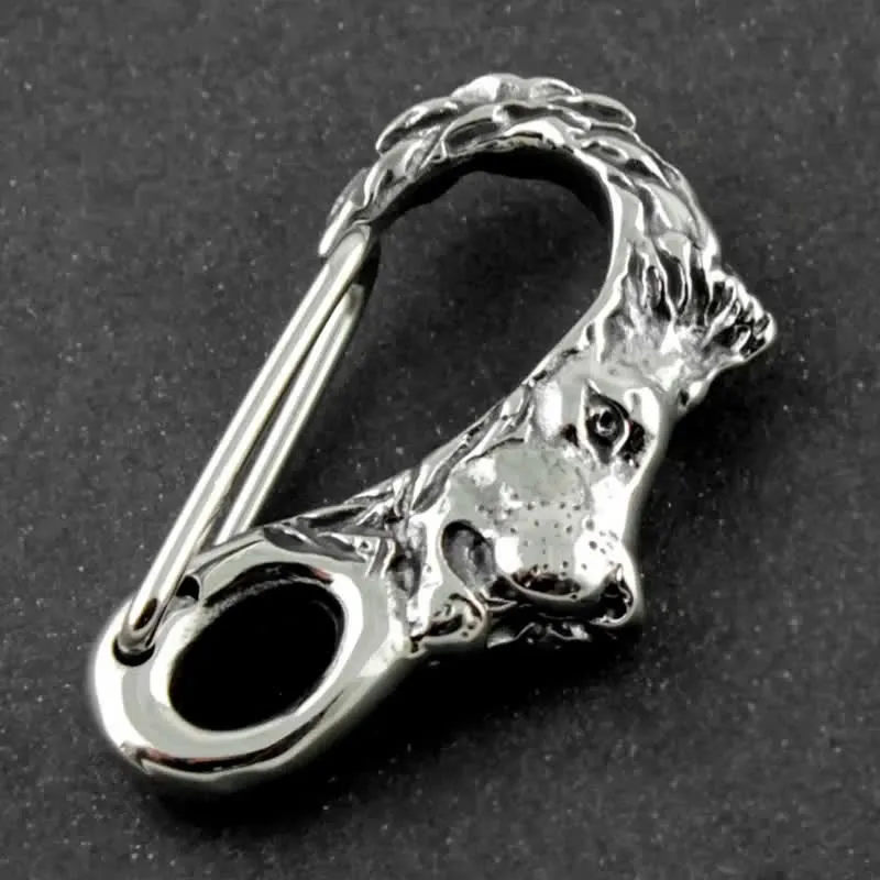 Lion Head Spring Snap Clip Hook Metal Keychain sold by FloralTrip product image thumbnail 2