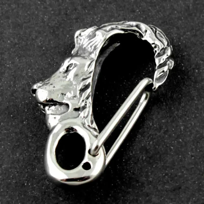 Lion Head Spring Snap Clip Hook Metal Keychain sold by FloralTrip product image thumbnail 3