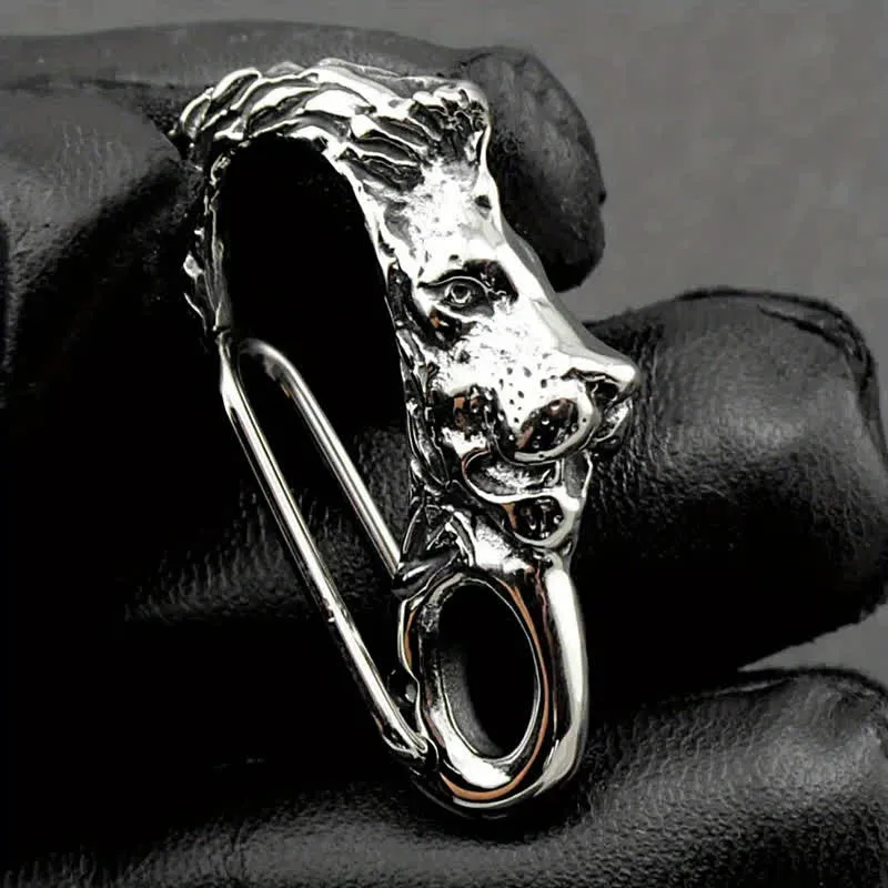 Lion Head Spring Snap Clip Hook Metal Keychain sold by FloralTrip