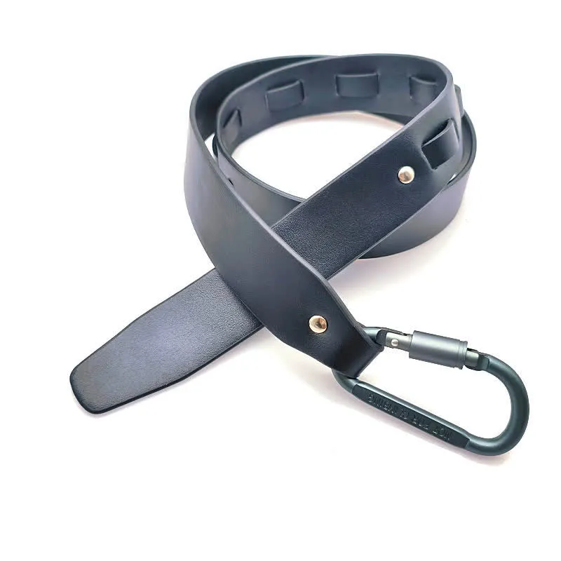Unique Climbing Button Buckle Black Leather Belt sold by FloralTrip product image thumbnail 3