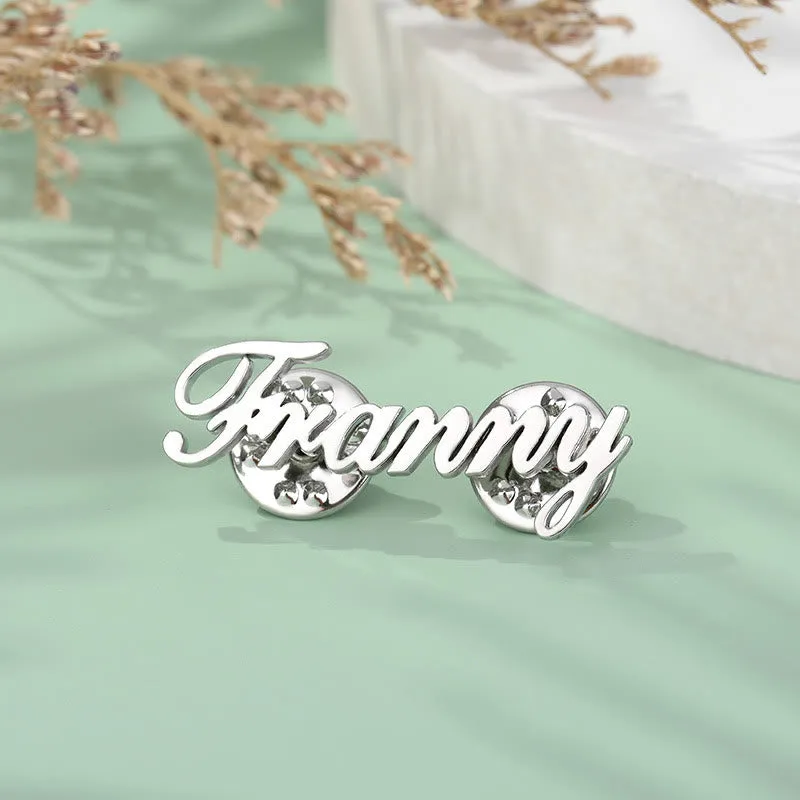 Custom Your Name Brooch Stainless Steel Suit Accessories sold by FloralTrip