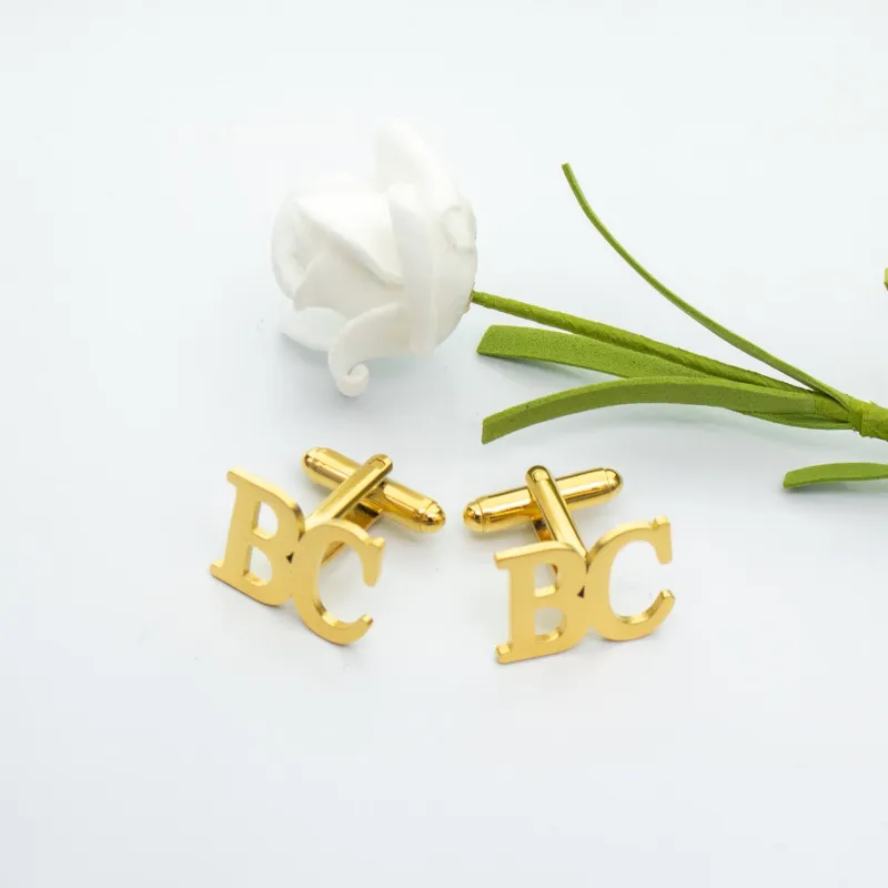 1 Pair Custom Letter Button Covers Set Suit Cufflinks sold by FloralTrip