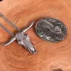 Angel Wing DIY Hidden Knife Belt Buckle Longhorn Bull Pendant Bundle Set sold by FloralTrip