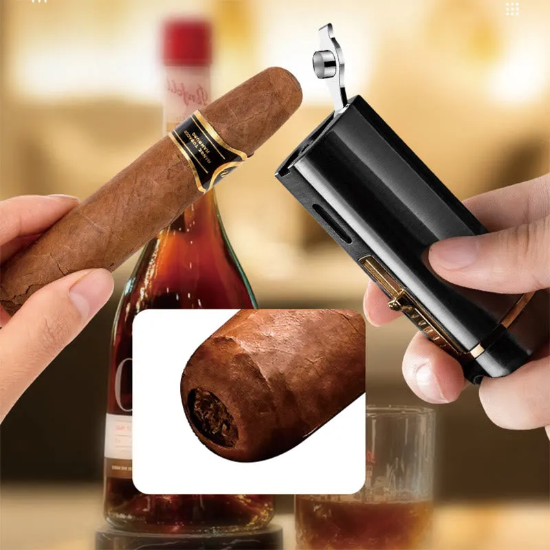 Windproof Triple Burner Lighter With Folding Cigar Cutter sold by FloralTrip product image thumbnail 3