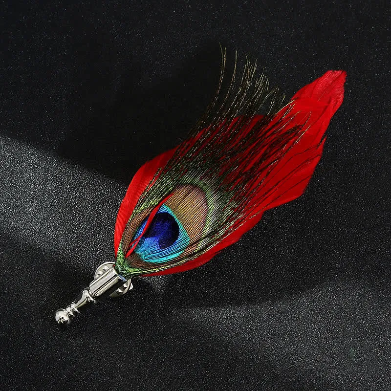 Unisex Classic Wedding Party Colorful Peacock Feather Brooch sold by FloralTrip product image thumbnail 4