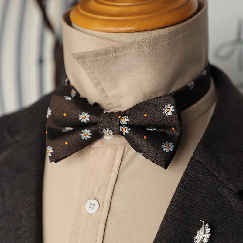 Retro Floral Printed Pre-tied Adjustable Strap Bow Tie sold by FloralTrip