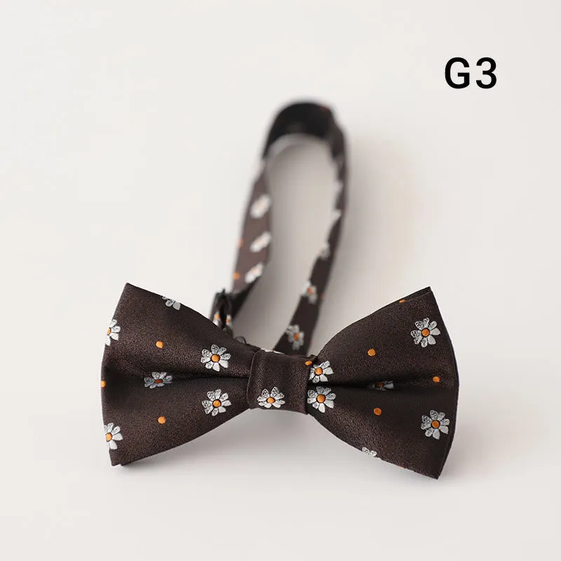 Retro Floral Printed Pre-tied Adjustable Strap Bow Tie sold by FloralTrip product image thumbnail 2
