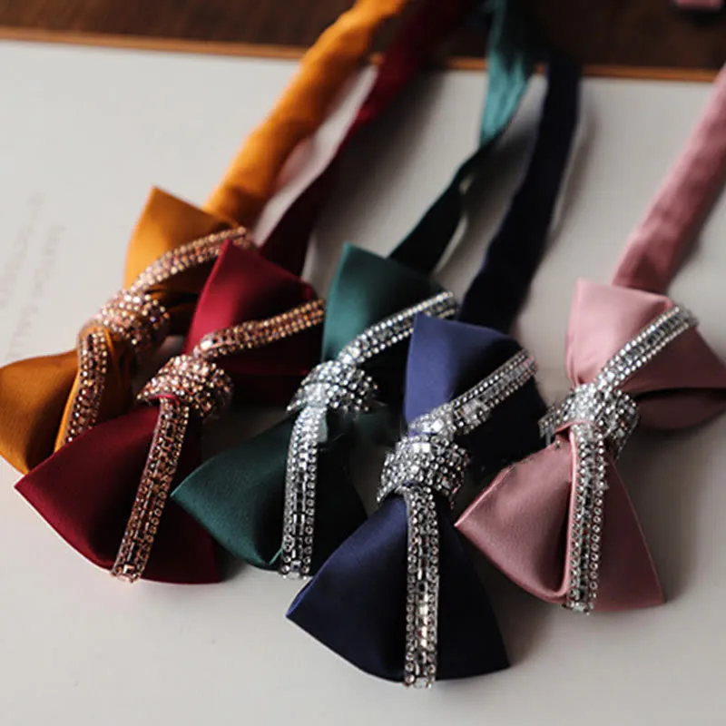 Glitter Diamond Silk Satin Adjustable Strap Bow Tie sold by FloralTrip product image thumbnail 3