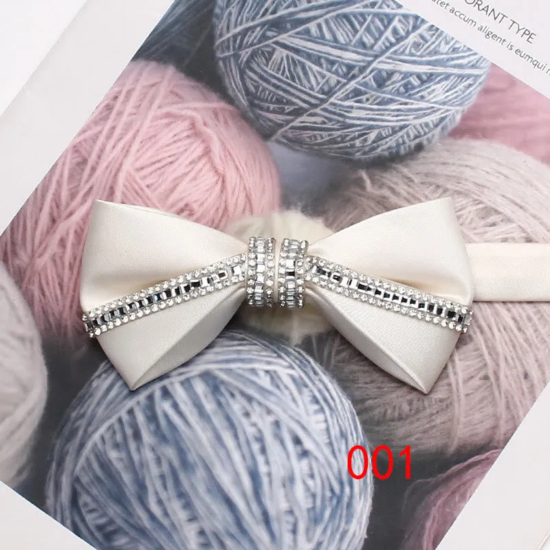 Glitter Diamond Silk Satin Adjustable Strap Bow Tie sold by FloralTrip product image thumbnail 2