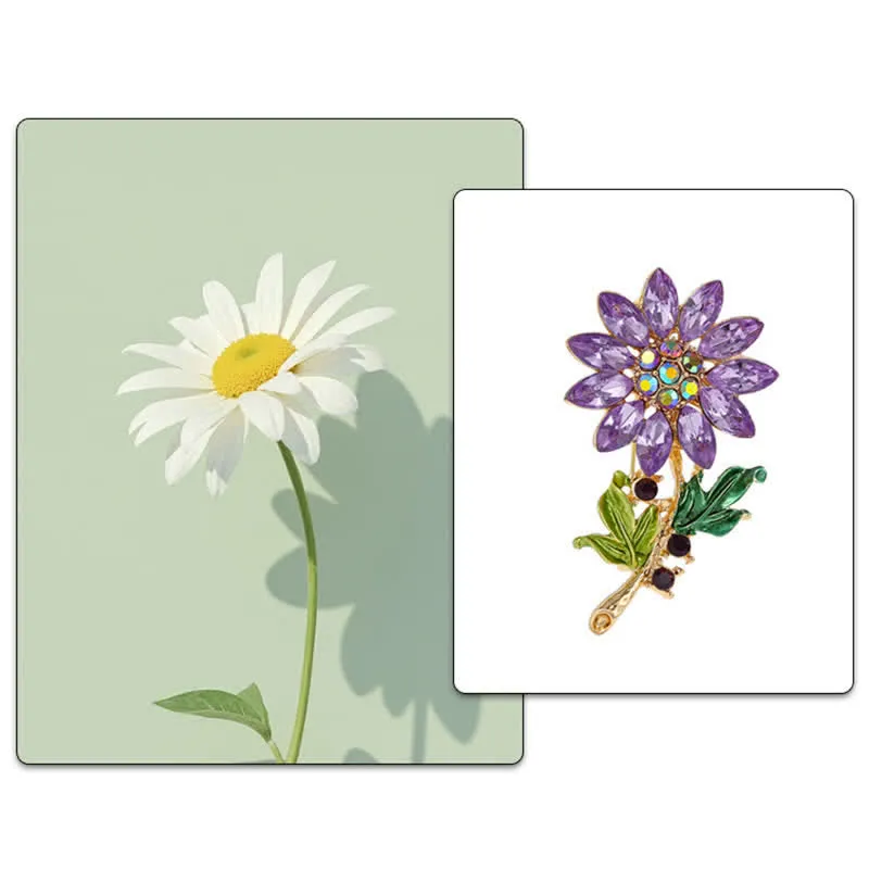 Women's Purple Sunflower Crystal Rhinestone Brooch sold by FloralTrip product image thumbnail 4