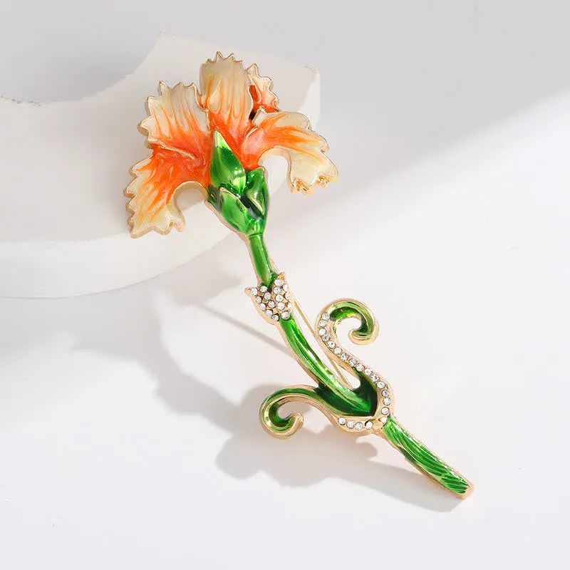 Women's Lovely Enameled Carnation Brooch sold by FloralTrip