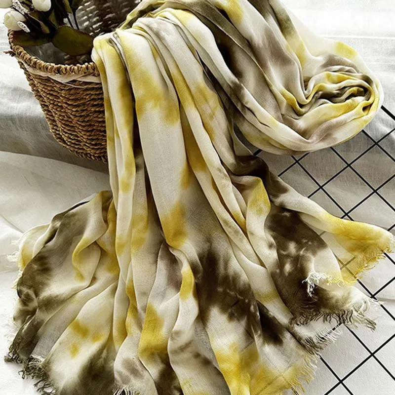 Women's Tie Dye Art Printed Lightweight Shawl Thin Scarf sold by FloralTrip product image thumbnail 2