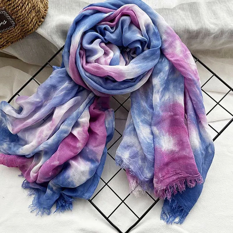Women's Tie Dye Art Printed Lightweight Shawl Thin Scarf sold by FloralTrip product image thumbnail 4