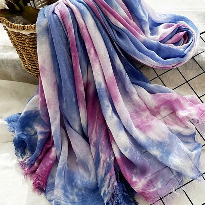 Women's Tie Dye Art Printed Lightweight Shawl Thin Scarf sold by FloralTrip product image thumbnail 5