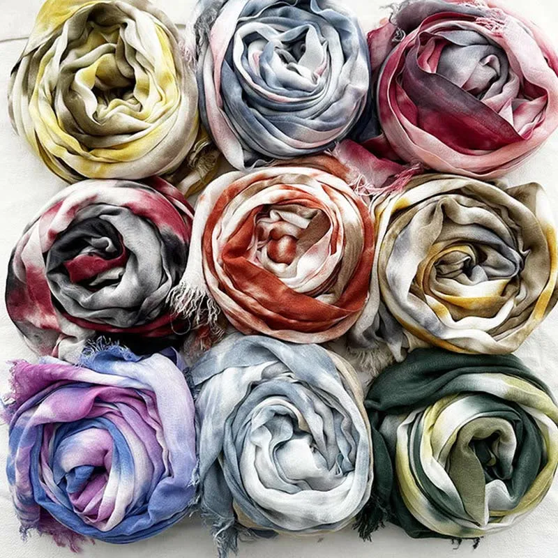 Women's Tie Dye Art Printed Lightweight Shawl Thin Scarf sold by FloralTrip product image thumbnail 3
