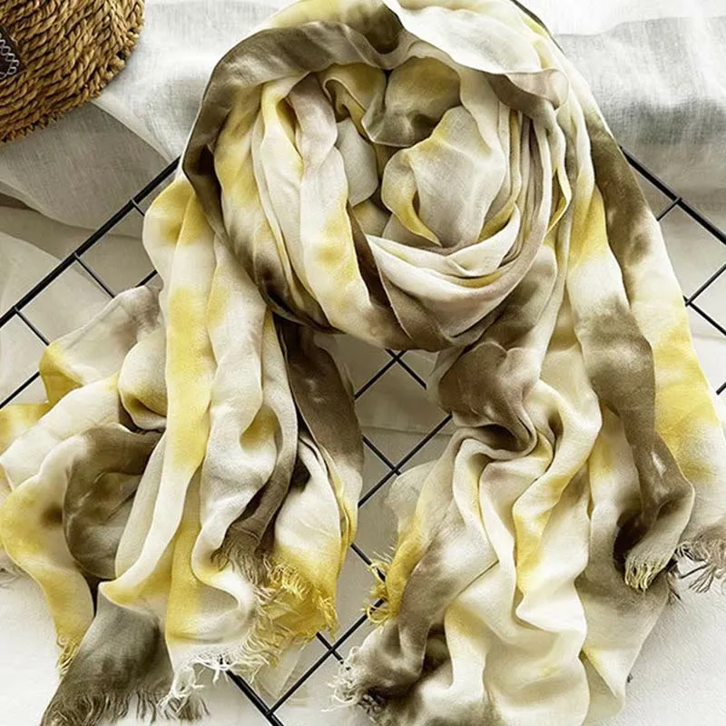 Women's Tie Dye Art Printed Lightweight Shawl Thin Scarf sold by FloralTrip