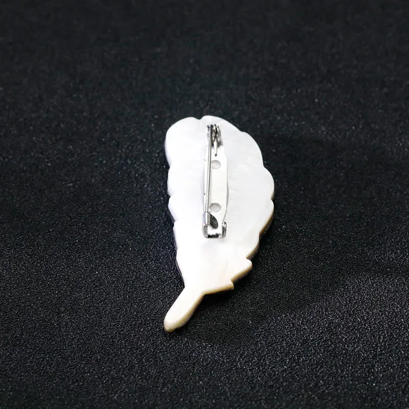 Unisex Natural Abalone Shell Feather Shape Brooch sold by FloralTrip product image thumbnail 3