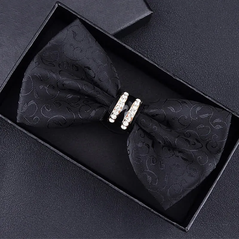 Clearance: Men's Floral Paisley Striped Rhinestone Bow Tie sold by FloralTrip