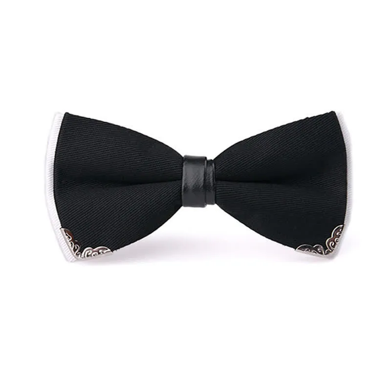 Clearance: Men's Classy Metal Trim Gold Bow Tie sold by FloralTrip