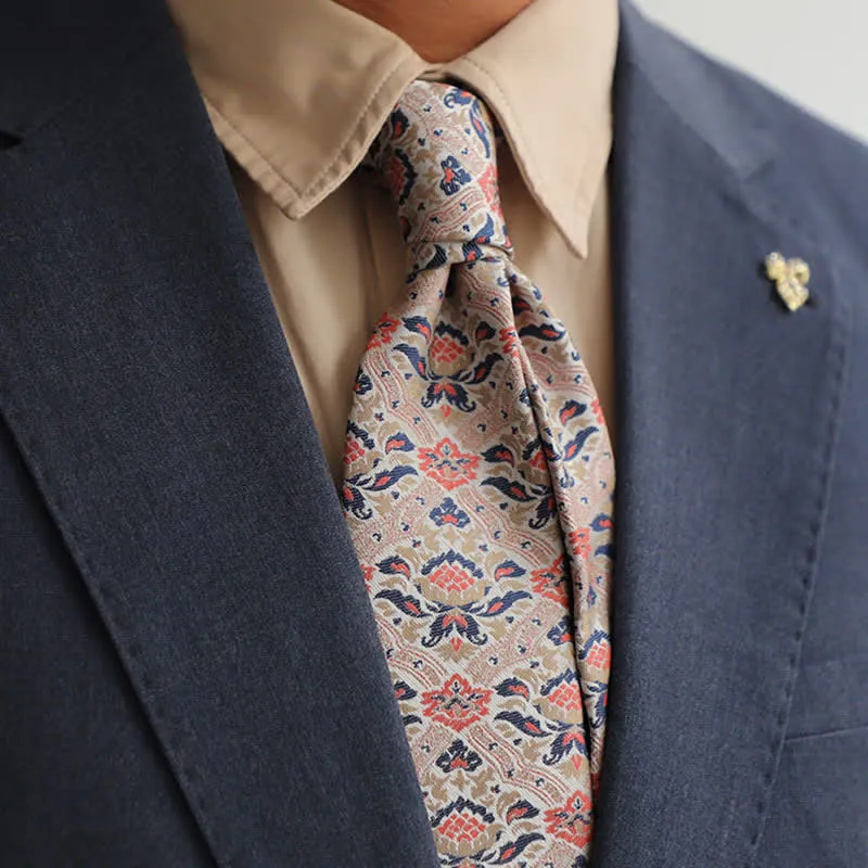 Clearance: Men's Beige & Pink Exotic Mystery Lotus Necktie sold by FloralTrip