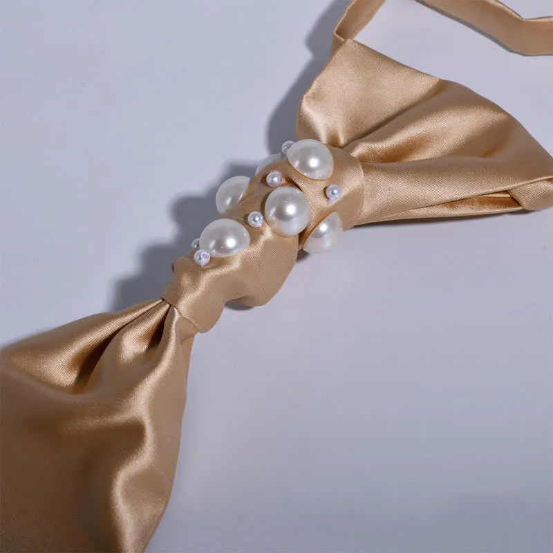 Clearance: Men's Vintage Look Pearls Wedding Necktie sold by FloralTrip product image thumbnail 2