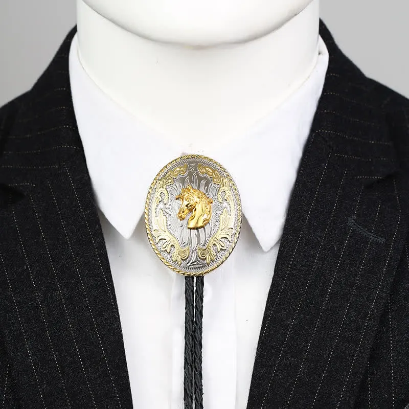 Clearance: Retro Creative Gold Western Horse Head Bolo Tie sold by FloralTrip