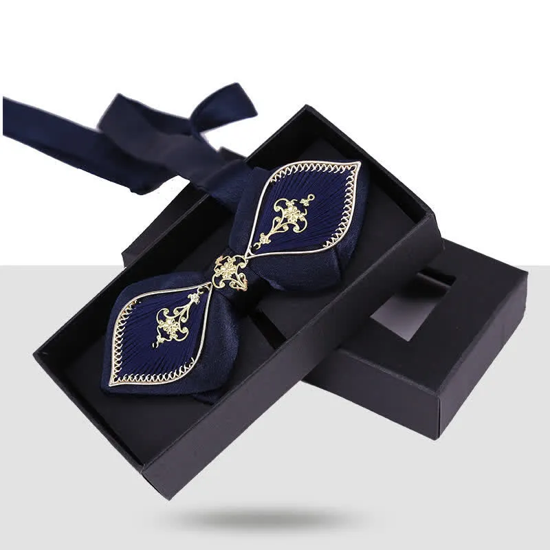 Clearance: Men's Wedding Golden Floral Branch Bird Bow Tie sold by FloralTrip